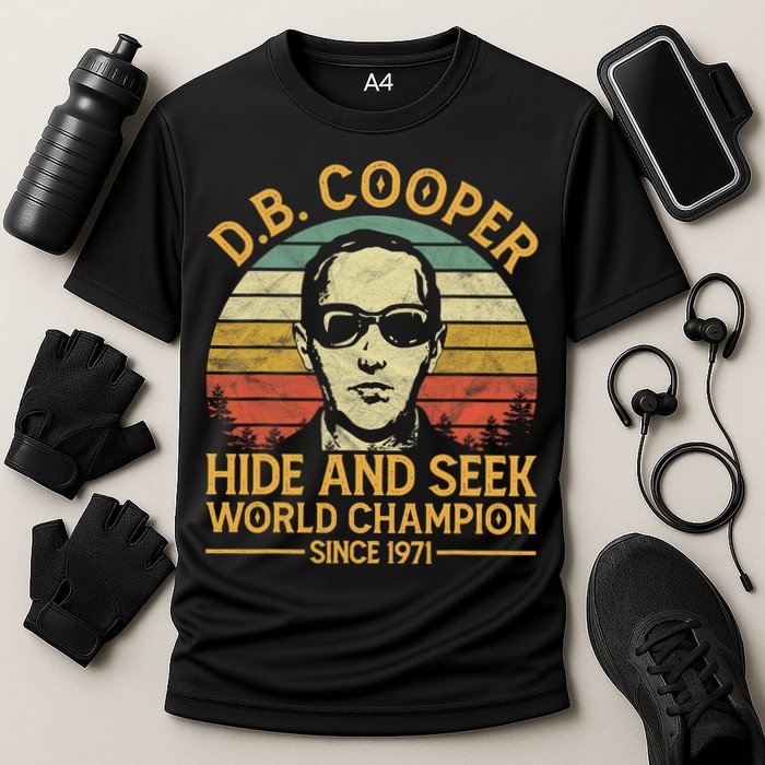 D.B. Coopers Hide And Seek Champion Since 1971 Db Cooper Cooling Performance Crew T-Shirt