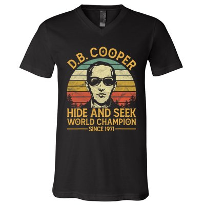 D.B. Coopers Hide And Seek Champion Since 1971 Db Cooper V-Neck T-Shirt