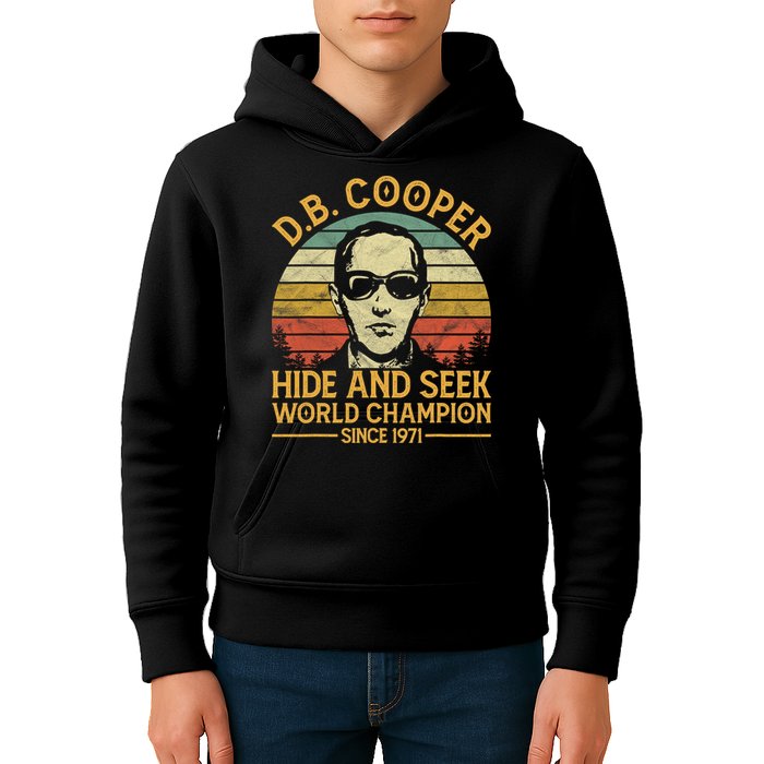 D.B. Coopers Hide And Seek Champion Since 1971 Db Cooper Kids Hoodie
