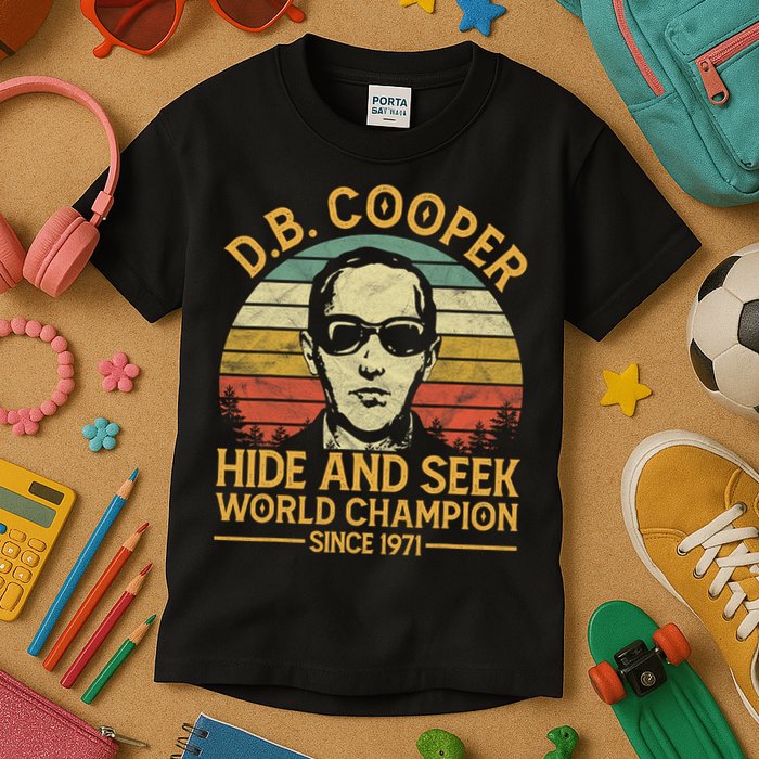 D.B. Coopers Hide And Seek Champion Since 1971 Db Cooper Kids T-Shirt