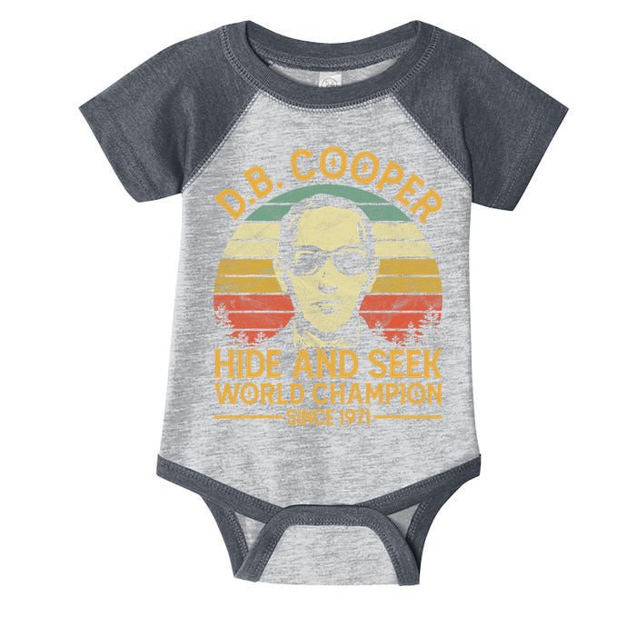D.B. Coopers Hide And Seek Champion Since 1971 Db Cooper Infant Baby Jersey Bodysuit