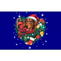 Dachshund Christmas Heart Wreath Santa Hat Dog Mom Dog Lover Gift Bumper Sticker