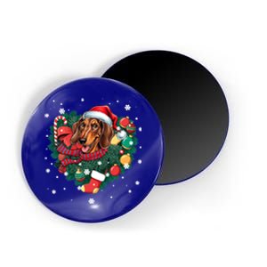 Dachshund Christmas Heart Wreath Santa Hat Dog Mom Dog Lover Gift Magnet