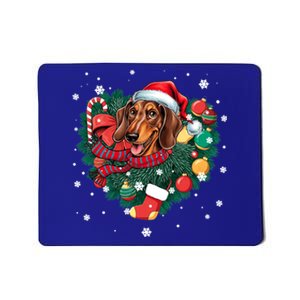 Dachshund Christmas Heart Wreath Santa Hat Dog Mom Dog Lover Gift Mousepad