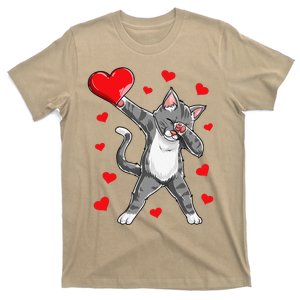 Dabbing Cat Heart Valentines Day Kitty Kitten Lovers Gift T-Shirt