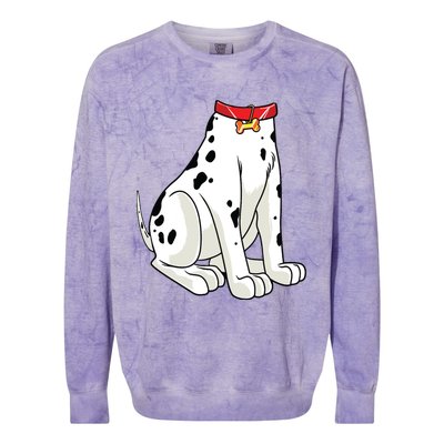 Dalmatian Costume Halloween Dog Print Women Colorblast Crewneck Sweatshirt