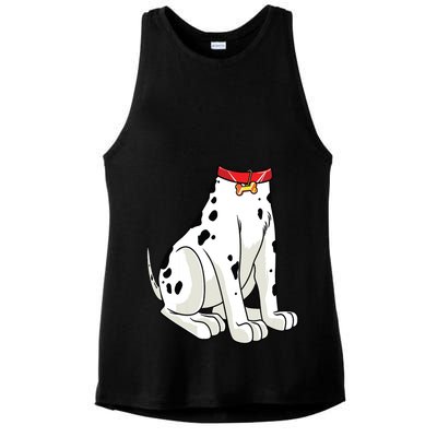 Dalmatian Costume Halloween Dog Print Women Ladies PosiCharge Tri-Blend Wicking Tank