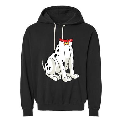 Dalmatian Costume Halloween Dog Print Women Garment-Dyed Fleece Hoodie