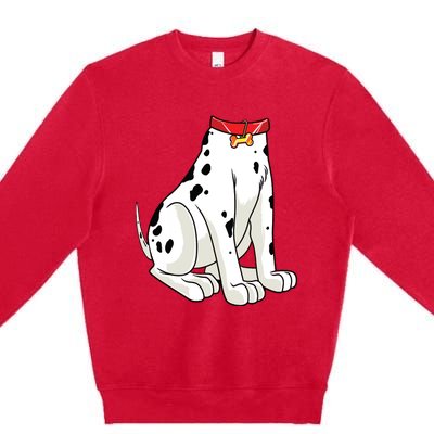 Dalmatian Costume Halloween Dog Print Women Premium Crewneck Sweatshirt