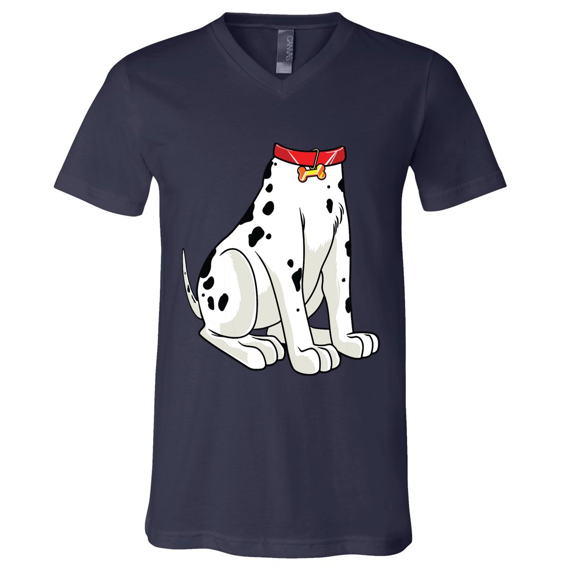 Dalmatian Costume Halloween Dog Print Women V-Neck T-Shirt