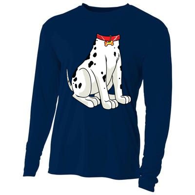 Dalmatian Costume Halloween Dog Print Women Cooling Performance Long Sleeve Crew