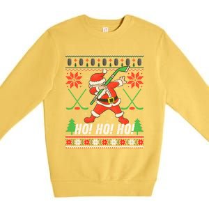 Dabbing Christmas Hockey Ugly Sweater Gift Premium Crewneck Sweatshirt