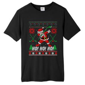 Dabbing Christmas Hockey Ugly Sweater Gift Tall Fusion ChromaSoft Performance T-Shirt