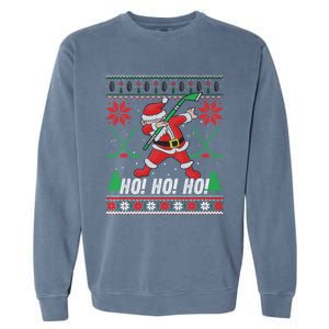 Dabbing Christmas Hockey Ugly Sweater Gift Garment-Dyed Sweatshirt