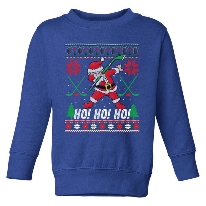 Dabbing Christmas Hockey Ugly Sweater Gift Toddler Sweatshirt