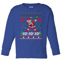 Dabbing Christmas Hockey Ugly Sweater Gift Toddler Long Sleeve Shirt