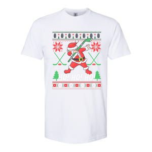 Dabbing Christmas Hockey Ugly Sweater Gift Softstyle CVC T-Shirt