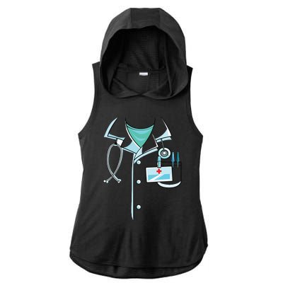 Doctor Costume Halloween White Lab Coat Men Women Ladies PosiCharge Tri-Blend Wicking Draft Hoodie Tank