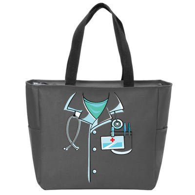 Doctor Costume Halloween White Lab Coat Men Women Zip Tote Bag