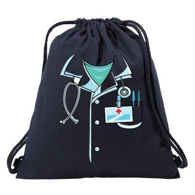 Doctor Costume Halloween White Lab Coat Men Women Drawstring Bag