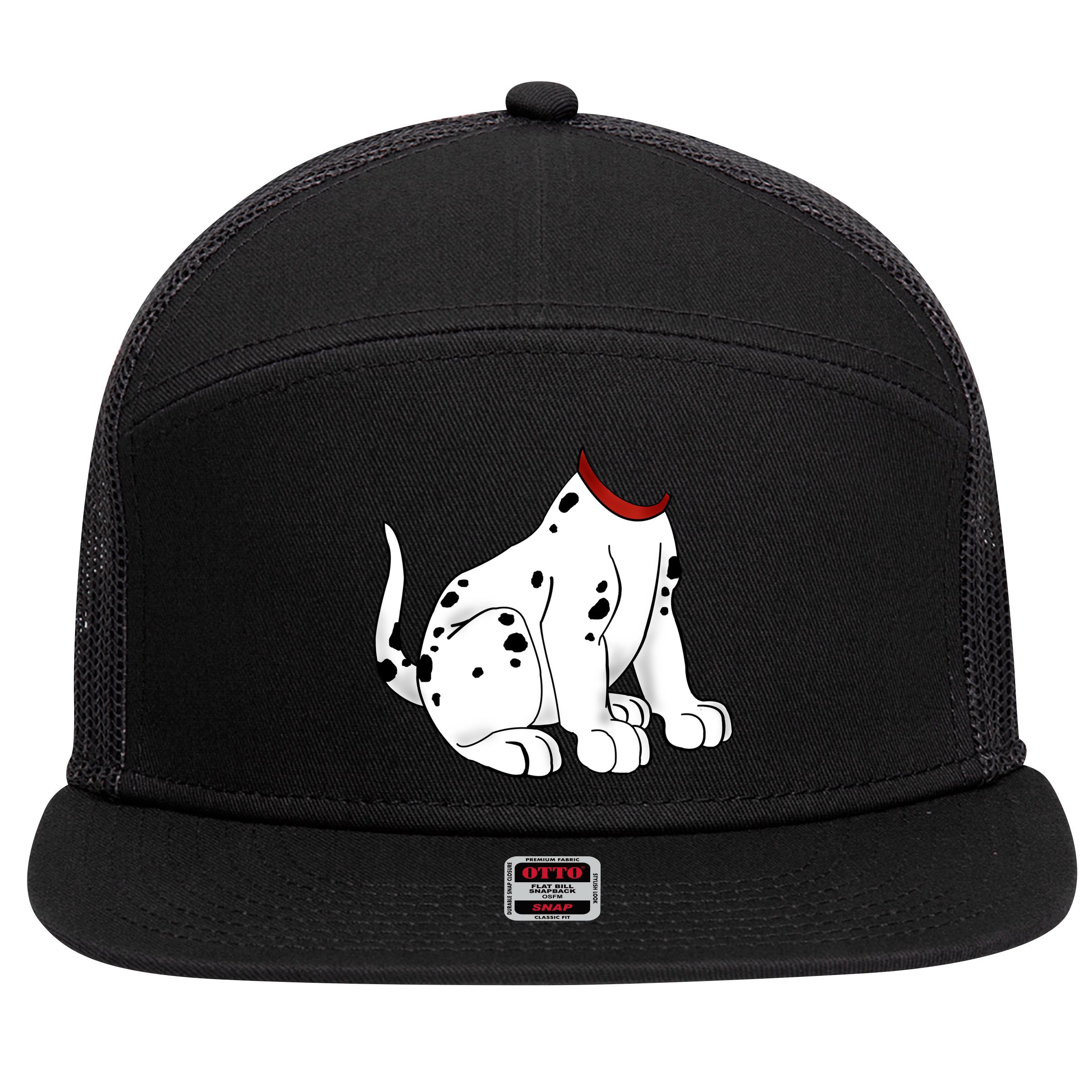 Dalmatian Costume Halloween Dog 7 Panel Mesh Trucker Snapback Hat