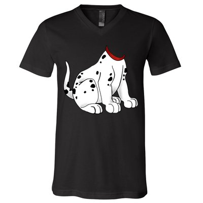 Dalmatian Costume Halloween Dog V-Neck T-Shirt