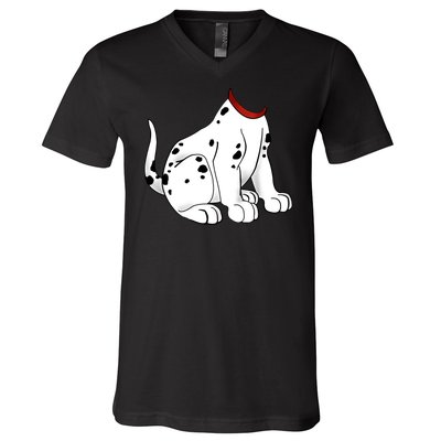 Dalmatian Costume Halloween Dog V-Neck T-Shirt