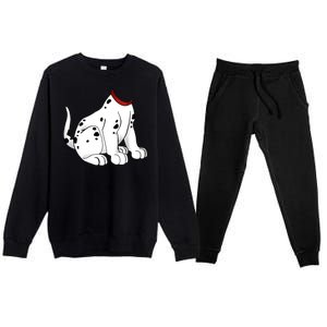 Dalmatian Costume Halloween Dog Premium Crewneck Sweatsuit Set