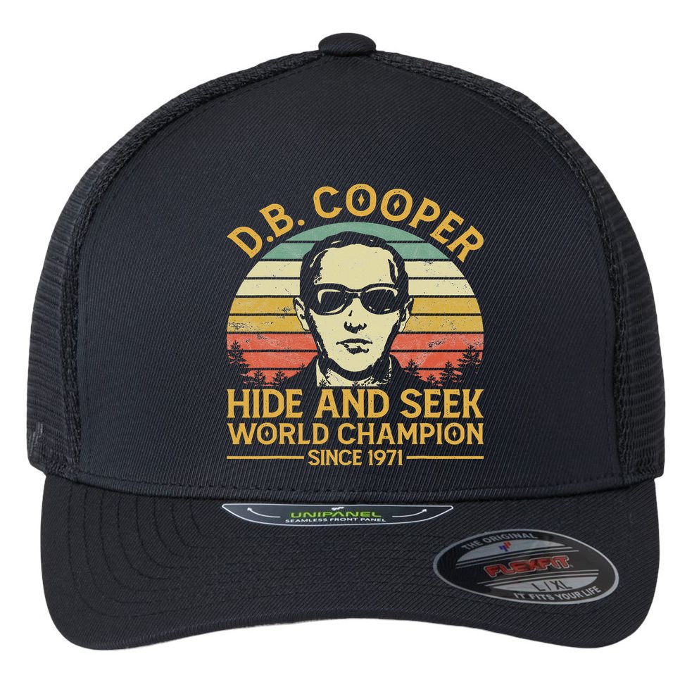 D.b. Coopers Hide And Seek Champion Since 1971 Db Cooper Flexfit Unipanel Trucker Cap