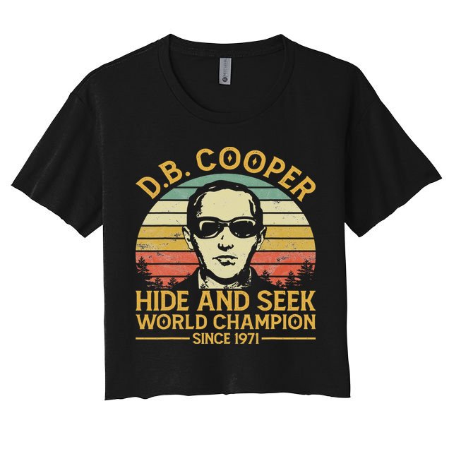 D.b. Coopers Hide And Seek Champion Since 1971 Db Cooper Women's Crop Top Tee