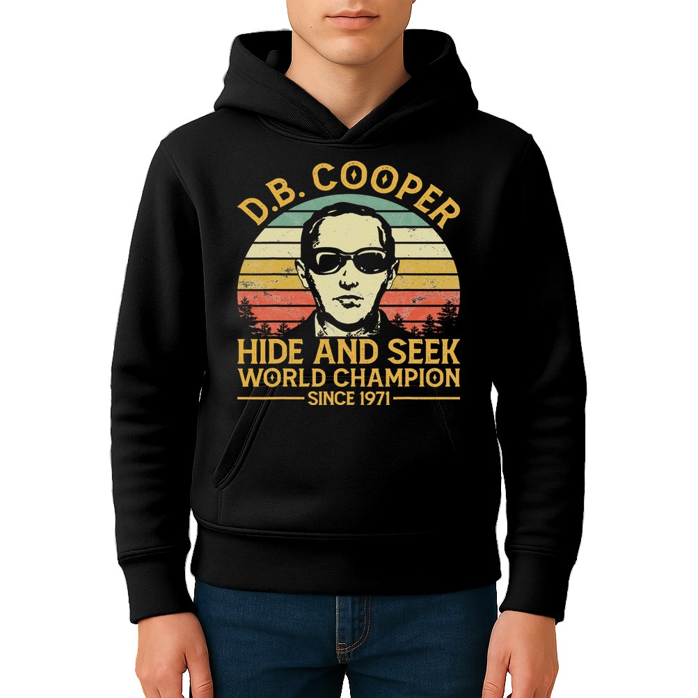 D.b. Coopers Hide And Seek Champion Since 1971 Db Cooper Kids Hoodie