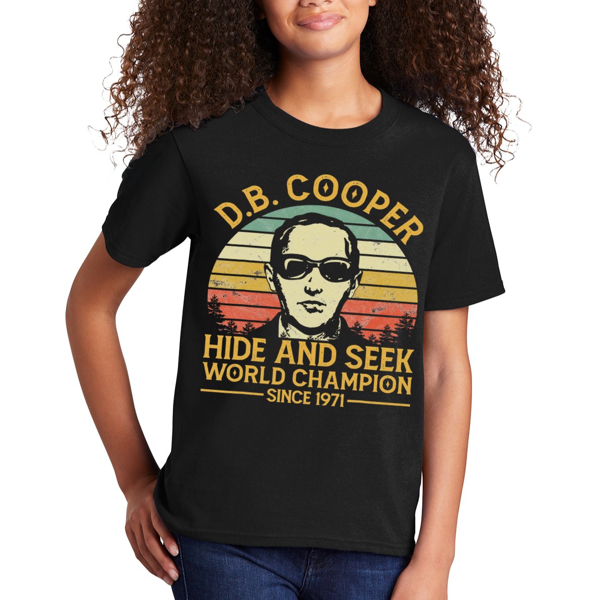 D.b. Coopers Hide And Seek Champion Since 1971 Db Cooper Kids T-Shirt