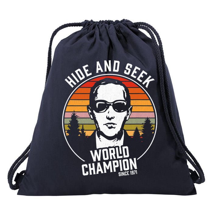 DB Cooper Hide And Seek World Champion Drawstring Bag
