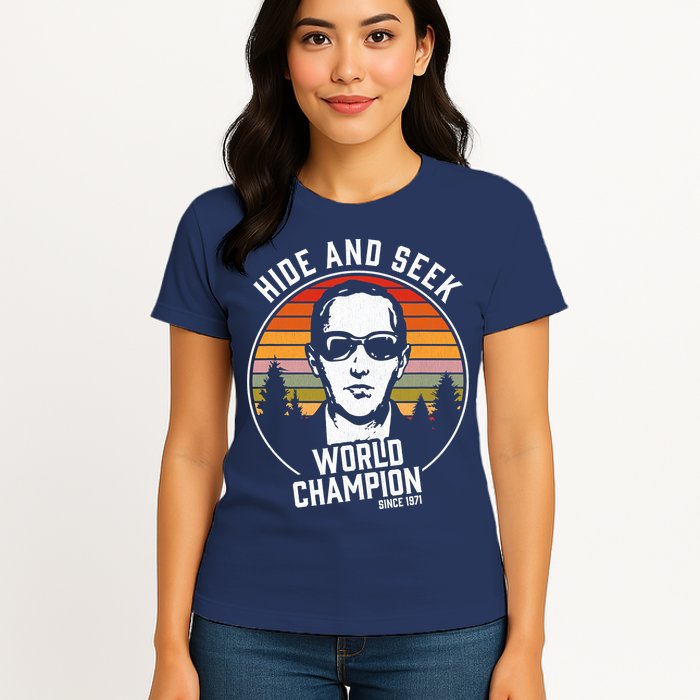 DB Cooper Hide And Seek World Champion Womens T-Shirt