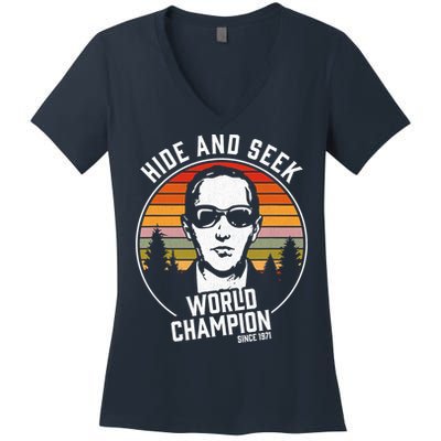 DB Cooper Hide And Seek World Champion Women's V-Neck T-Shirt