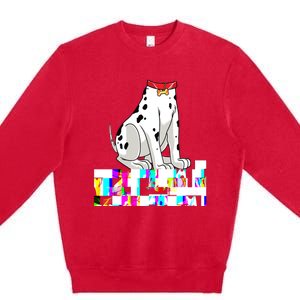 Dalmatian Costume Halloween Dog Print Men Women Premium Crewneck Sweatshirt