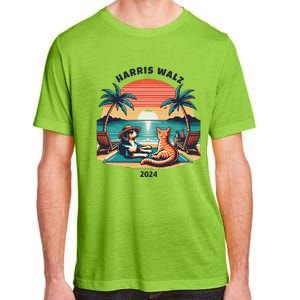 Dog & Cat Harris Walz 2024 Election Sunset Adult ChromaSoft Performance T-Shirt