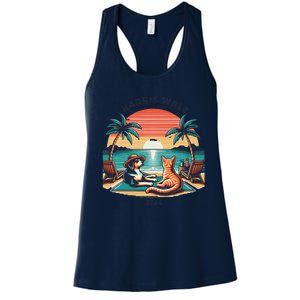 Dog & Cat Harris Walz 2024 Election Sunset Women's Racerback Tank