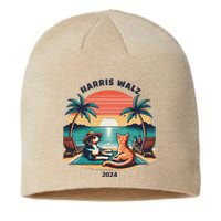 Dog & Cat Harris Walz 2024 Election Sunset Sustainable Beanie