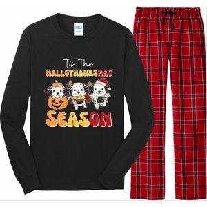 Dalmatian Christmas Halloween Tis The Hallothanksmas Cool Gift Long Sleeve Pajama Set