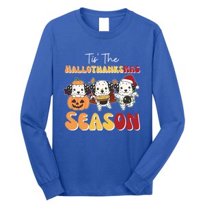 Dalmatian Christmas Halloween Tis The Hallothanksmas Cool Gift Long Sleeve Shirt