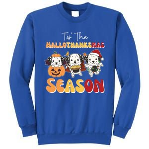 Dalmatian Christmas Halloween Tis The Hallothanksmas Cool Gift Sweatshirt