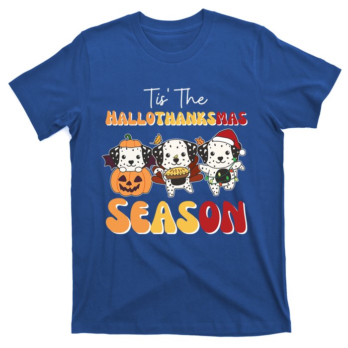 Dalmatian Christmas Halloween Tis The Hallothanksmas Cool Gift T-Shirt