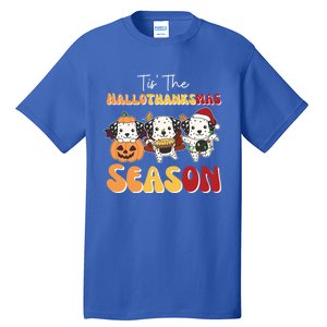 Dalmatian Christmas Halloween Tis The Hallothanksmas Cool Gift Tall T-Shirt