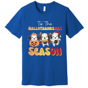 Dalmatian Christmas Halloween Tis The Hallothanksmas Cool Gift Premium T-Shirt