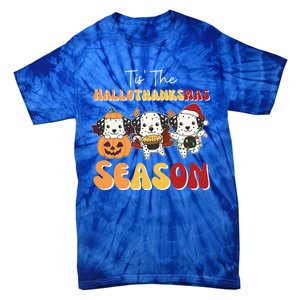 Dalmatian Christmas Halloween Tis The Hallothanksmas Cool Gift Tie-Dye T-Shirt