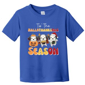 Dalmatian Christmas Halloween Tis The Hallothanksmas Cool Gift Toddler T-Shirt