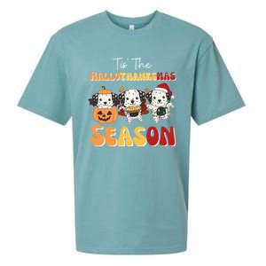 Dalmatian Christmas Halloween Tis The Hallothanksmas Cool Gift Sueded Cloud Jersey T-Shirt