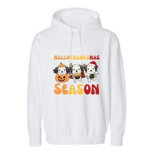 Dalmatian Christmas Halloween Tis The Hallothanksmas Cool Gift Garment-Dyed Fleece Hoodie