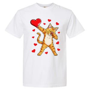 Dabbing Cat Heart Valentines Day Kitty Kitten Lovers Garment-Dyed Heavyweight T-Shirt